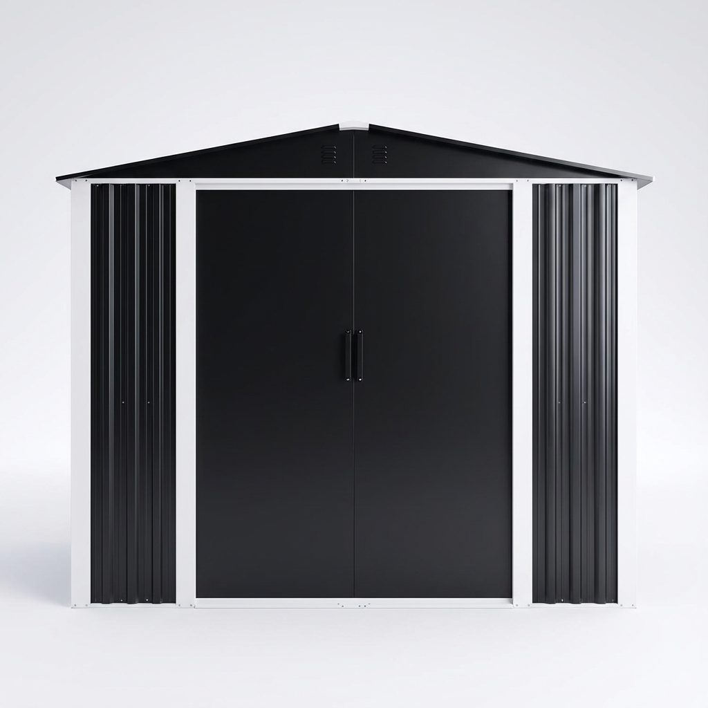 Metal Storage Shed with Galvanized Steel Roof and Dual Doors