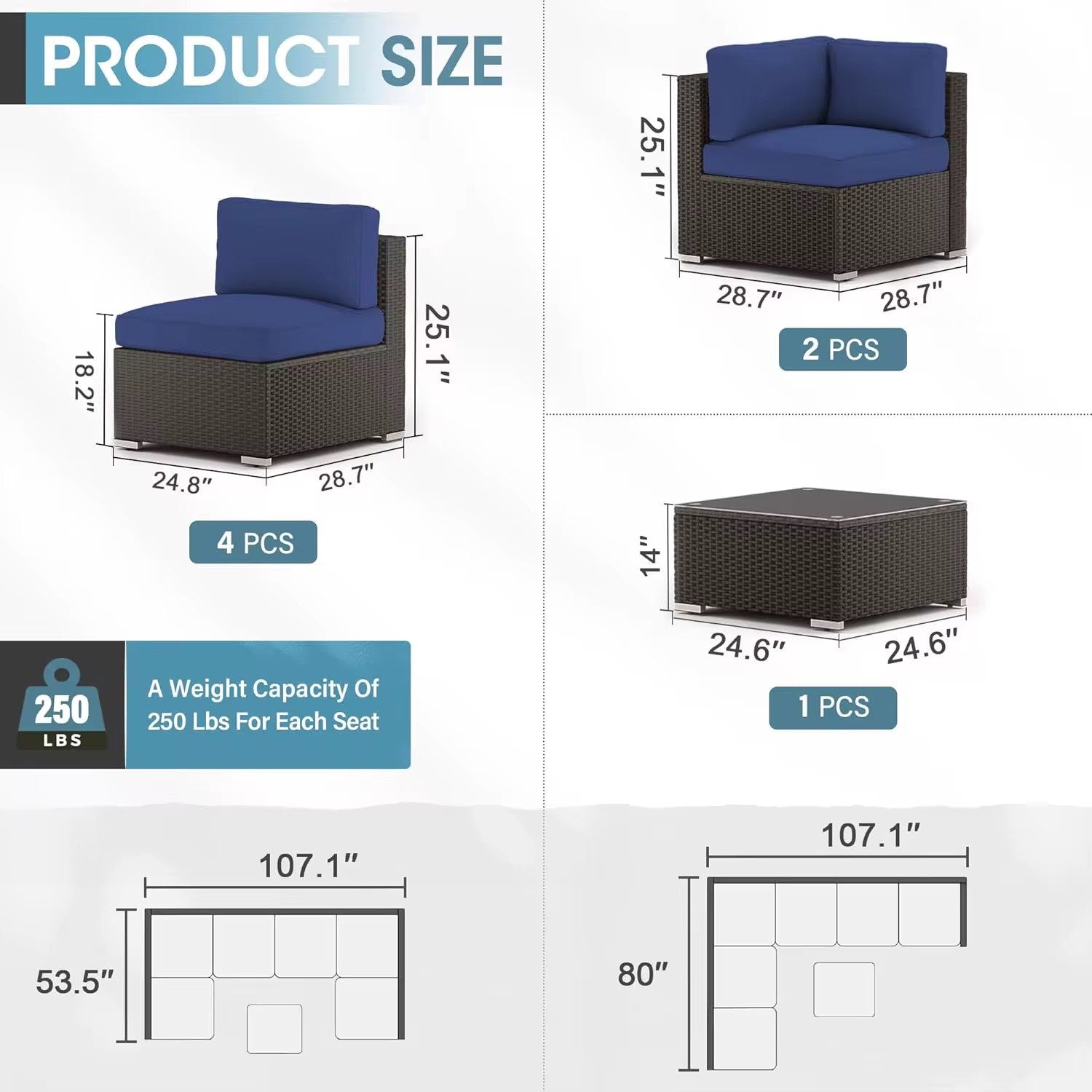 7-Piece Outdoor Patio Furniture Sets